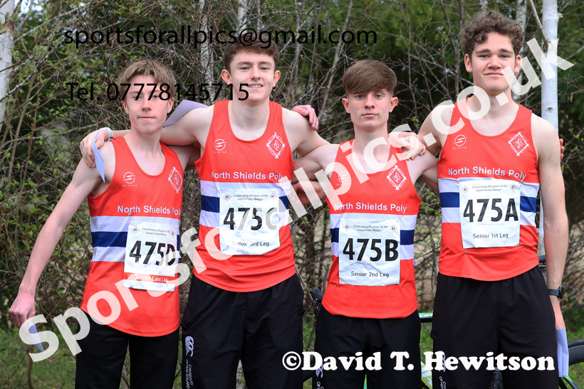 Senior Mens relay, 2026 Elswick Harriers Good Friday Road Relays and Young Athletes, Newburn,  Newcastle upon Tyne. Photo: David T. Hewitson/Sports for All Pics